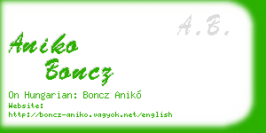 aniko boncz business card